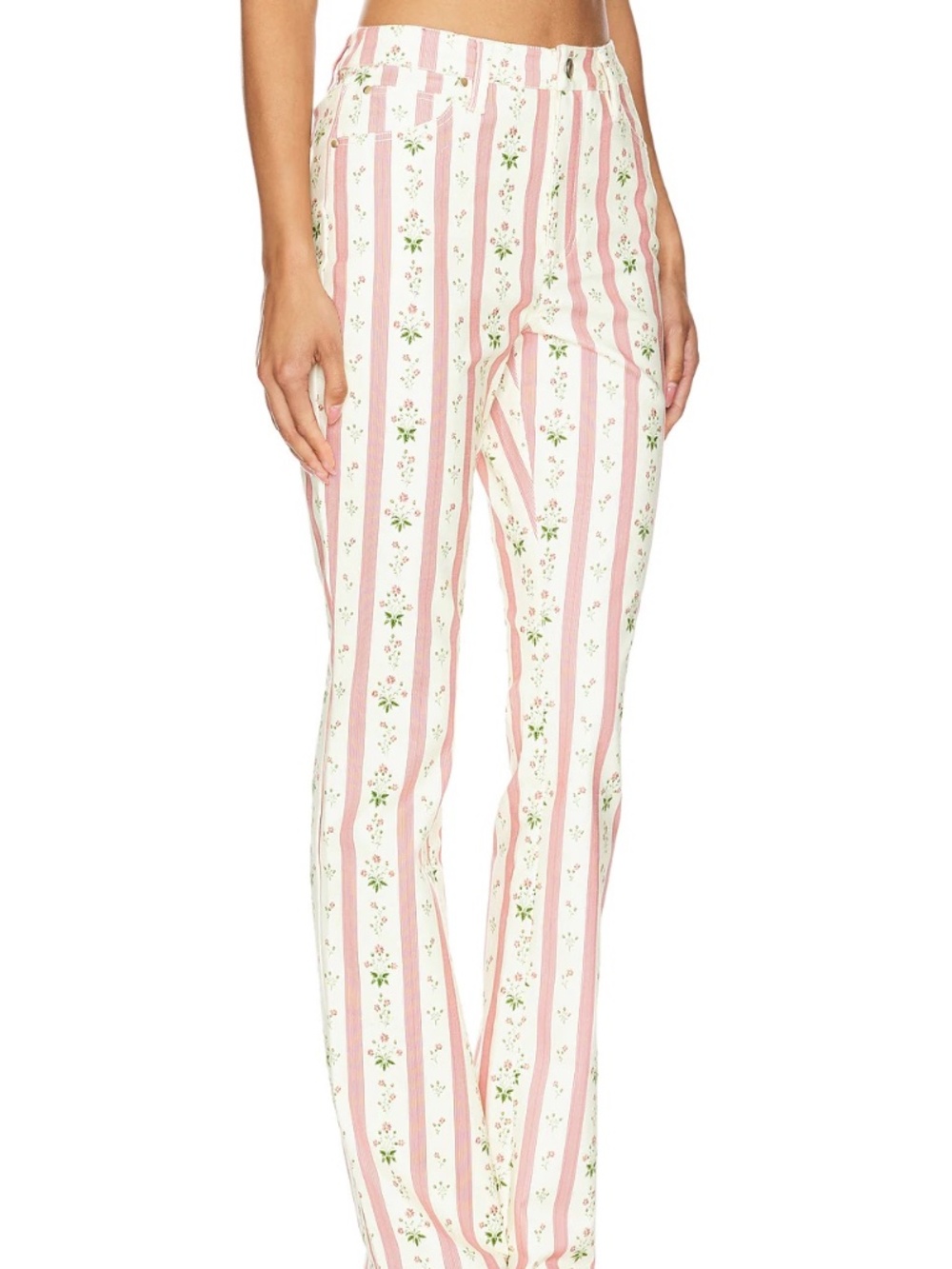 WE Wore What Mid Rise Ankle Flare Vintage Inspired Floral Pants Women's 26 2